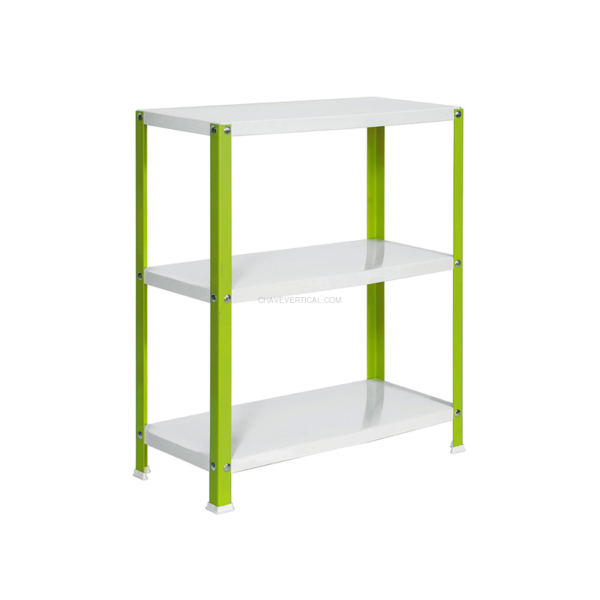 Estante Metálica SIMONHOME CLASSIC PLUS 3/300 Verde/Branco - 900 x 1000 x 300 mm
