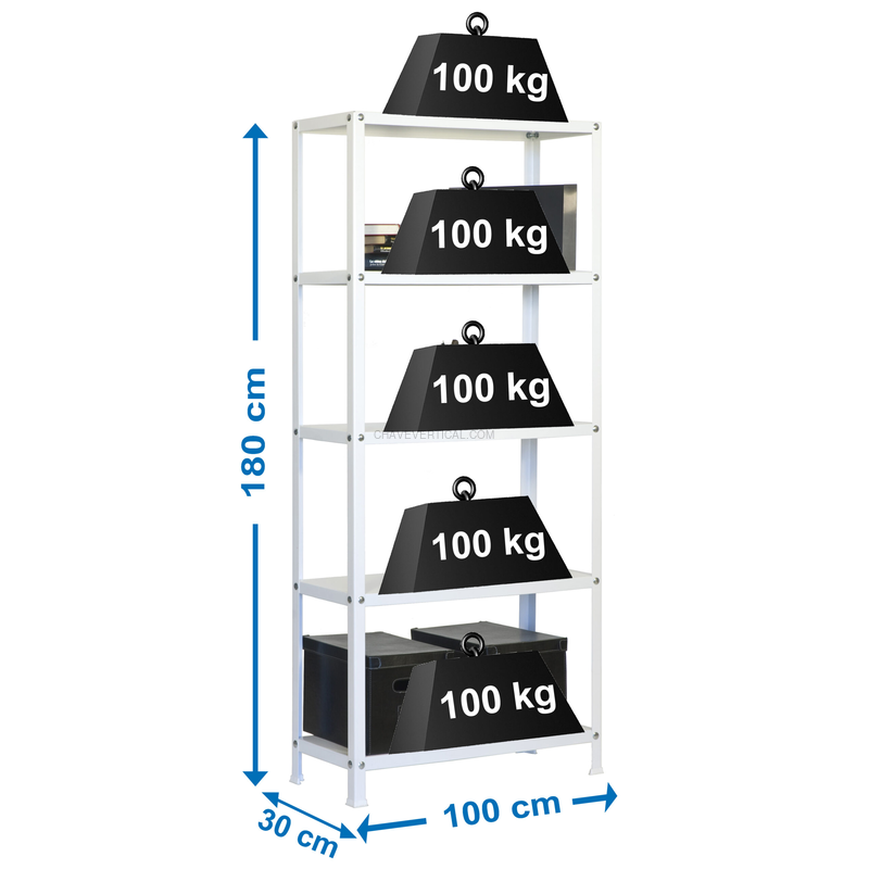 Estante Metálica SIMONHOME CLASSIC PLUS 5/300 Branco/Branco - 1800 x 1000 x 300 mm