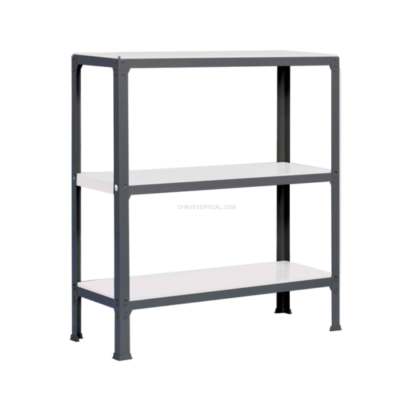 Estante Metálica SIMONHOME CLICK MINI 3/300 Antracite/Branco - 900 x 800 x 300 mm