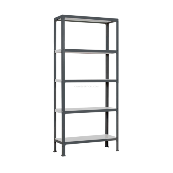 Estante Metálica SIMONHOME CLICK MINI 5/300 Antracite/Branco - 1800 x 800 x 300 mm