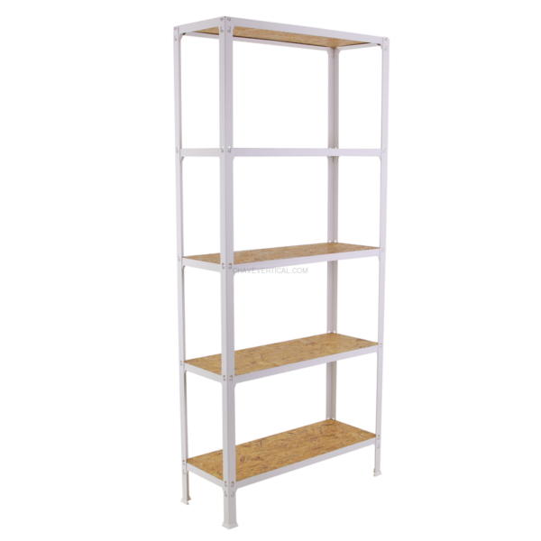 Estante Metálica SIMONHOME CLICK WOOD MINI 5/300 Branco/OSB - 1800 x 800 x 300 mm