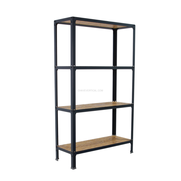 Estante Metálica SIMONHOME CLICK WOOD PLUS 4/400 Antracite/OSB - 1600 x 1000 x 400 mm