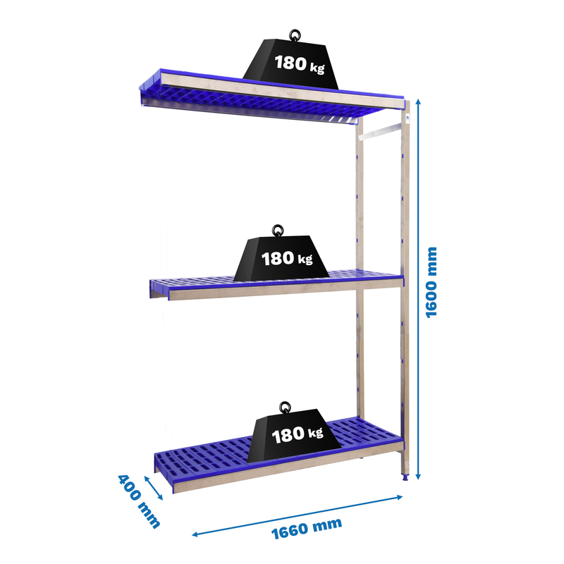 Estante Metálica SIMONINOX Adicional 3PP/1600X1660X400
