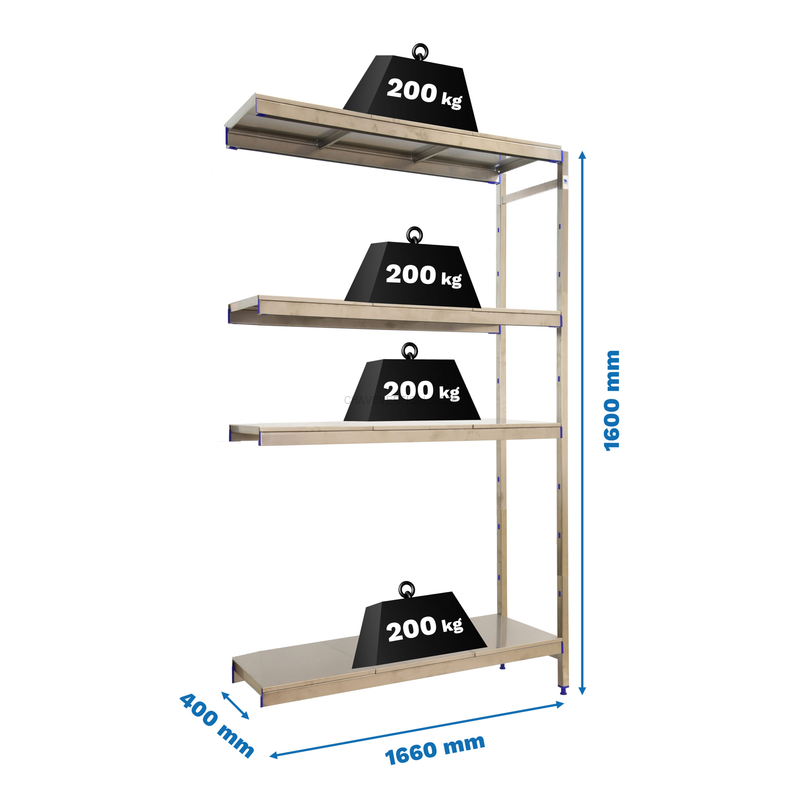 Estante Metálica SIMONINOX Adicional 4SS/1600X1660X400
