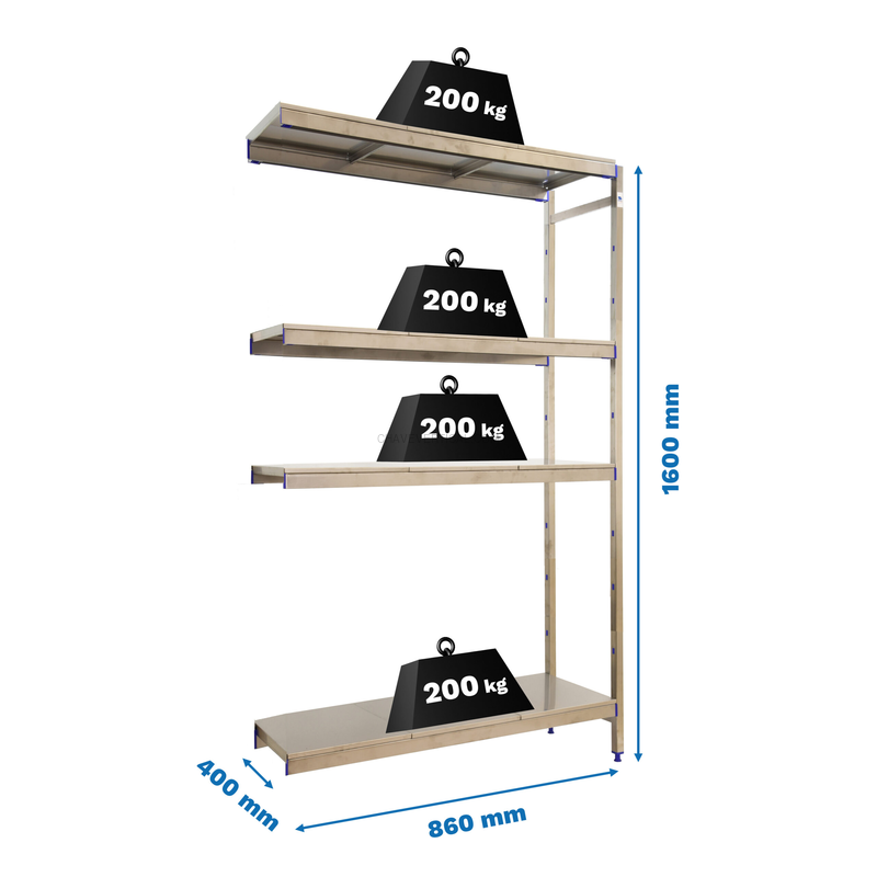 Estante Metálica SIMONINOX Adicional 4SS/1600X860X400