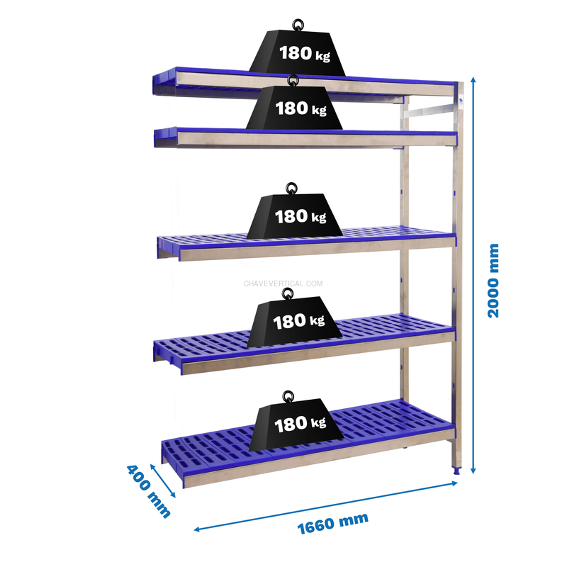 Estante Metálica SIMONINOX Adicional 5PP/2000X1660X400