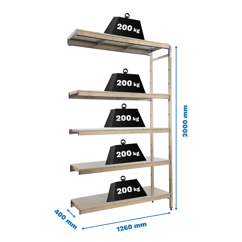 Estante Metálica SIMONINOX Adicional 5SS/2000X1260X400