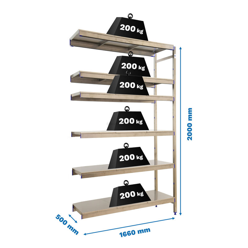 Estante Metálica SIMONINOX Adicional 6SS/2000X1660X500