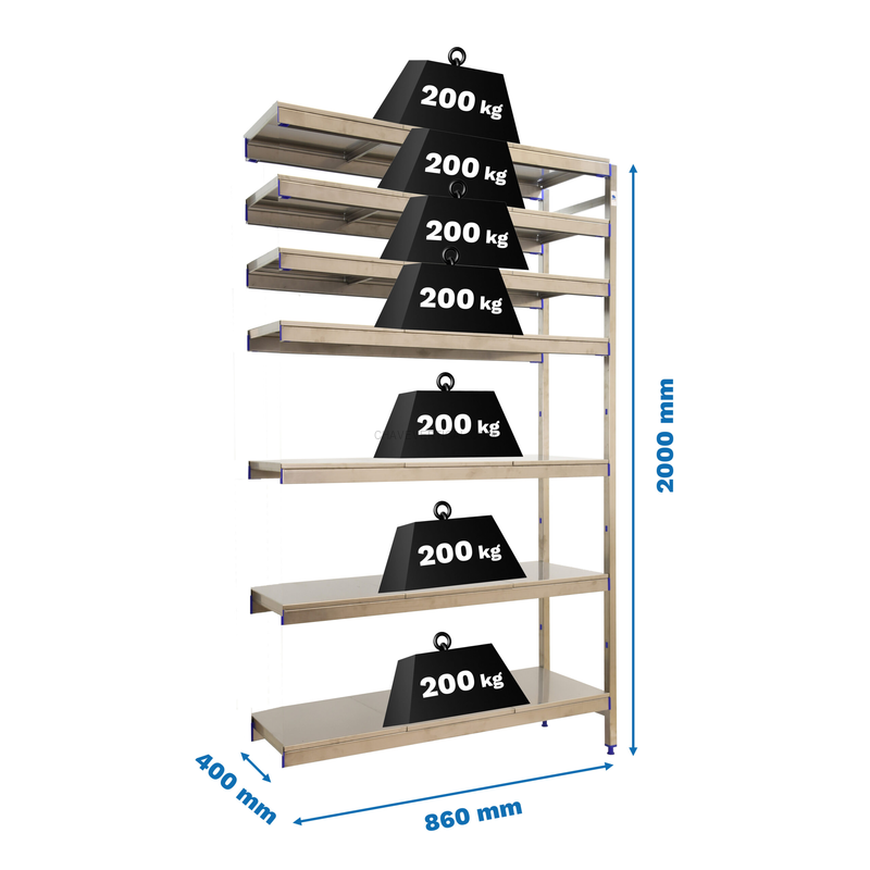 Estante Metálica SIMONINOX Adicional 7SS/2000X860X400