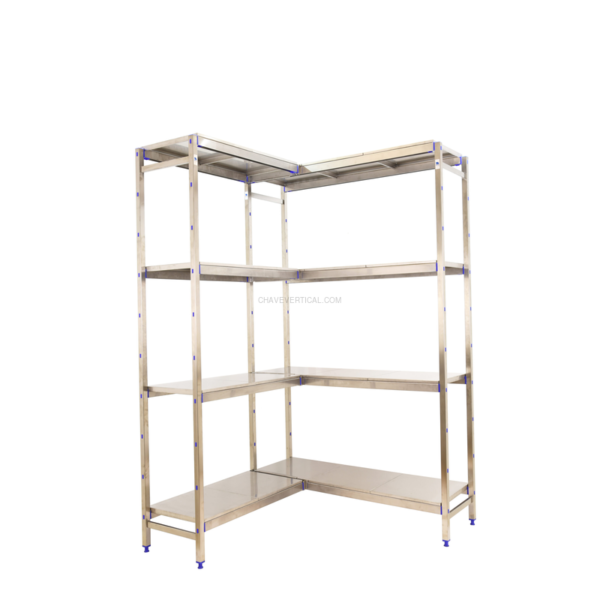 Estante Metálica SIMONINOX CORNER 4SS/1600X(1660-1260)X400 - 1600 x 1660 x 400 mm