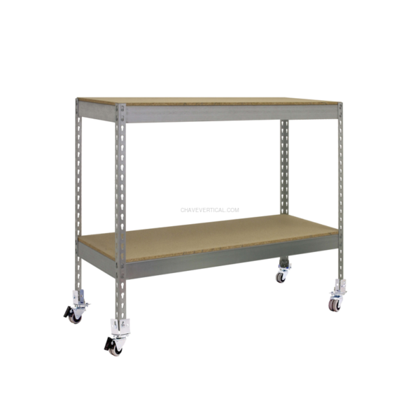 Estante Móvel ECOFORTE Móvel 1204-2 Aglomerado 900 Galvanizado/Madeira - 975 x 1200 x 450 mm