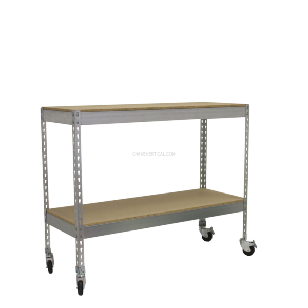 Estante Móvel ECOFORTE Móvel 1207-2 Aglomerado 900 Galvanizado/Madeira - 975 x 1200 x 750 mm
