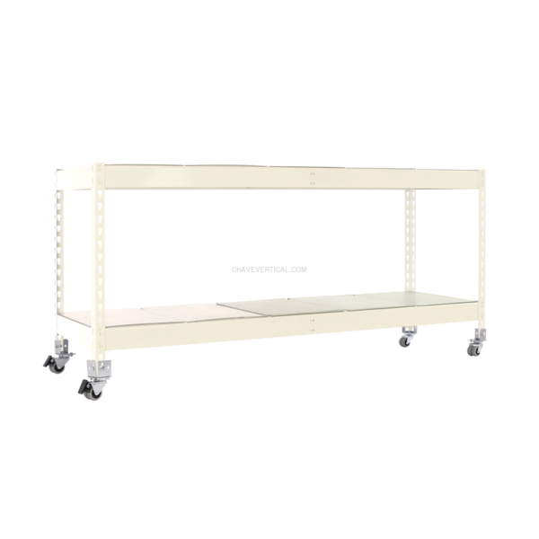 Estante Móvel ECOFORTE Móvel 1506-2 METAL 900 Branco/Galvanizado - 975 x 1500 x 600 mm