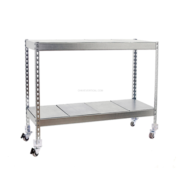 Estante Móvel ECOFORTE Móvel 1506-2 METAL 900 Galvanizado/Galvanizado - 975 x 1500 x 600 mm