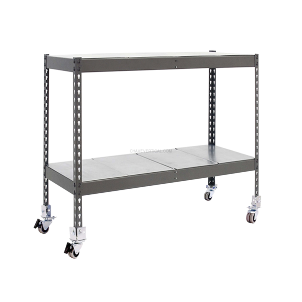 Estante Móvel ECOFORTE Móvel 1507-2 METAL 900 Cinzento/Galvanizado - 975 x 1500 x 750 mm