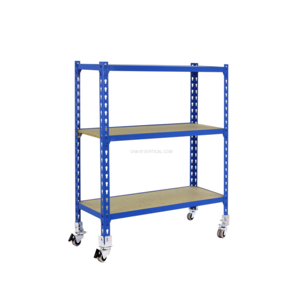 Estante Móvel MADERCLICK Móvel MINI 3/300 900 AZUL/Madeira - 975 x 800 x 300 mm