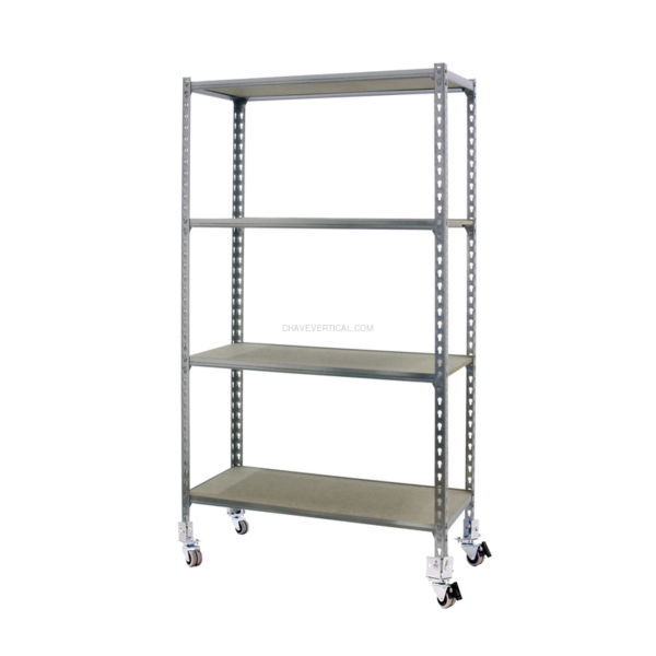 Estante Móvel MADERCLICK Móvel MINI 4/400 1500 Galvanizado/Madeira - 1575 x 800 x 400 mm