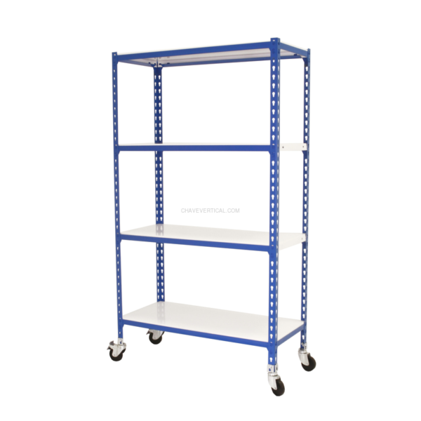 Estante Móvel SIMONCLICK Móvel 4/400 1500 AZUL/Branco - 1575 x 900 x 400 mm