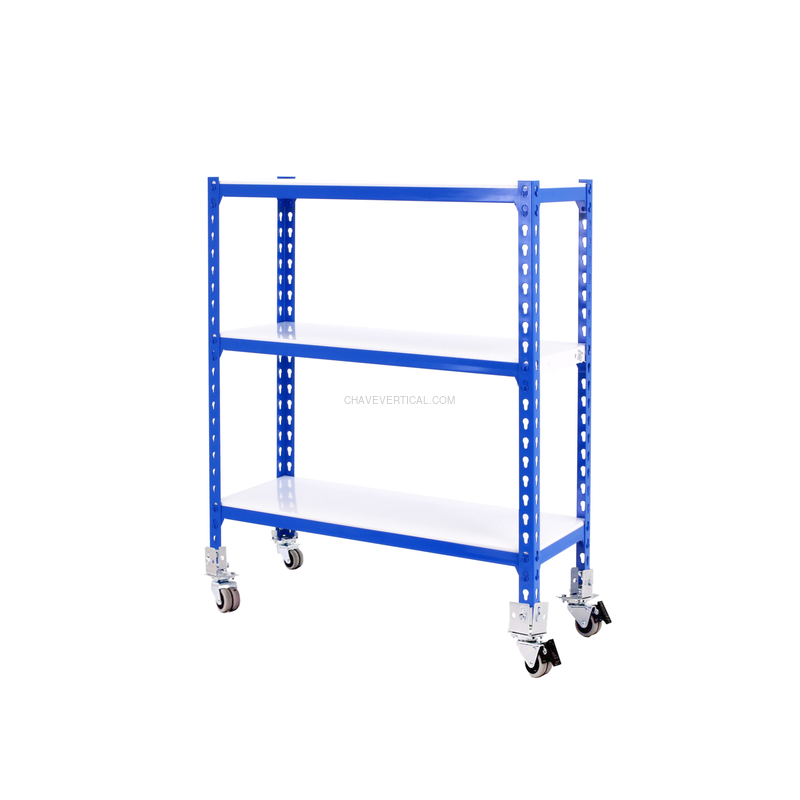 Estante Móvel SIMONCLICK Móvel MINI 3/400 900 AZUL/Branco - 975 x 800 x 400 mm