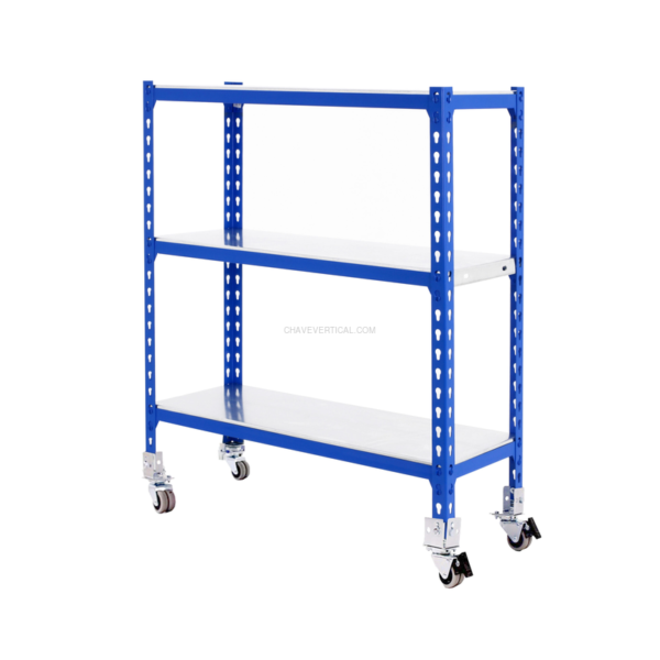 Estante Móvel SIMONCLICK Móvel MINI 3/500 900 AZUL/Galvanizado - 975 x 800 x 500 mm