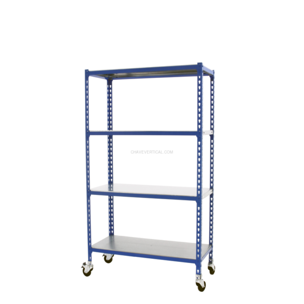 Estante Móvel SIMONCLICK Móvel MINI 4/300 1500 AZUL/Galvanizado - 1575 x 800 x 300 mm