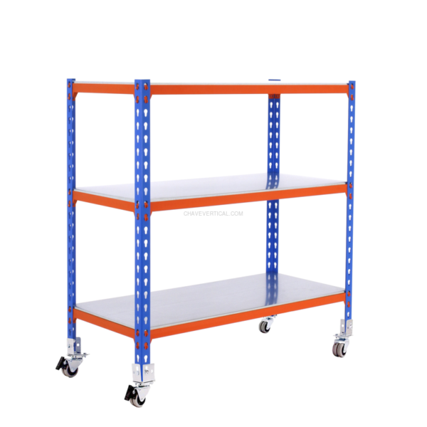 Estante Móvel SIMONCLICK Móvel SUPERPLUS 3/300 900 A/Laranja/GA - 975 x 1100 x 300 mm