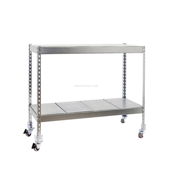 Estante Móvel SIMONFORTE Móvel 1504-2 METAL 900 Galvanizado/Galvanizado - 975 x 1500 x 450 mm