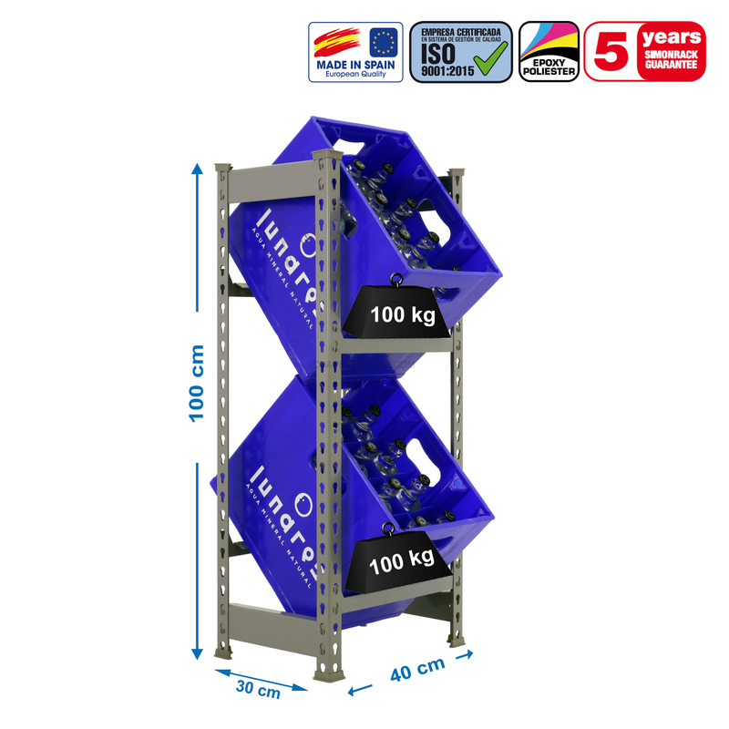 Estante para Garrafas SIMONBOTTLE 2-1000X400X300 Cinzento