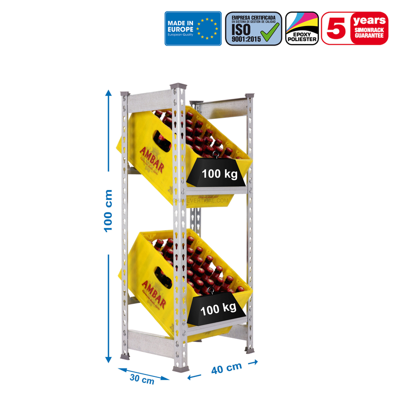Estante para Garrafas SIMONBOTTLE 2-1000X400X300 Galvanizado