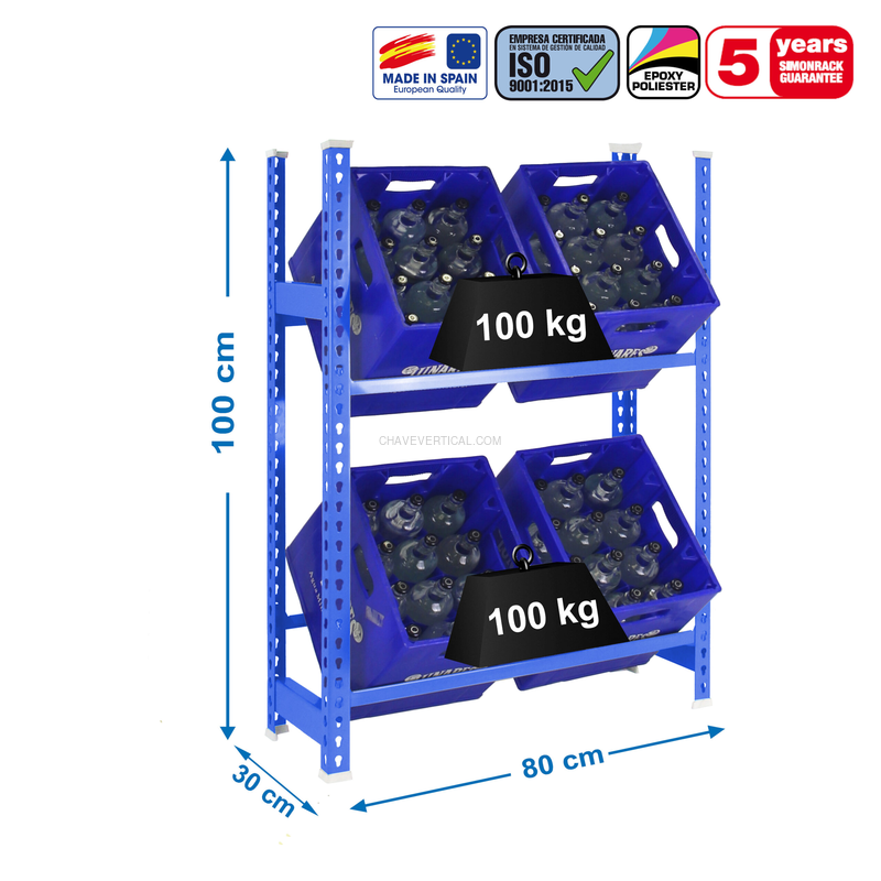 Estante para Garrafas SIMONBOTTLE 2-1000X800X300 AZUL