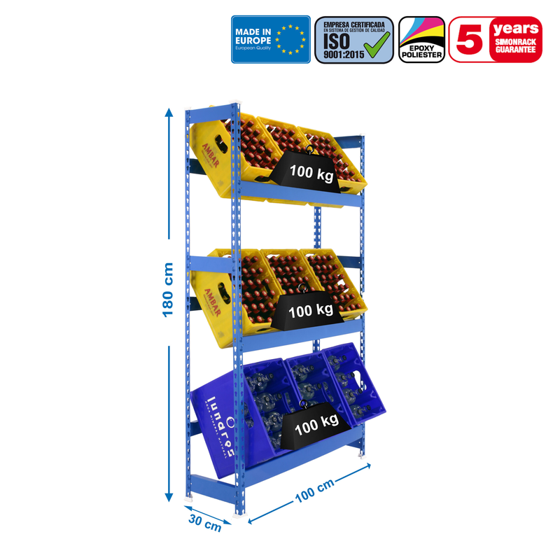 Estante para Garrafas SIMONBOTTLE 3-1800X1000X300 AZUL