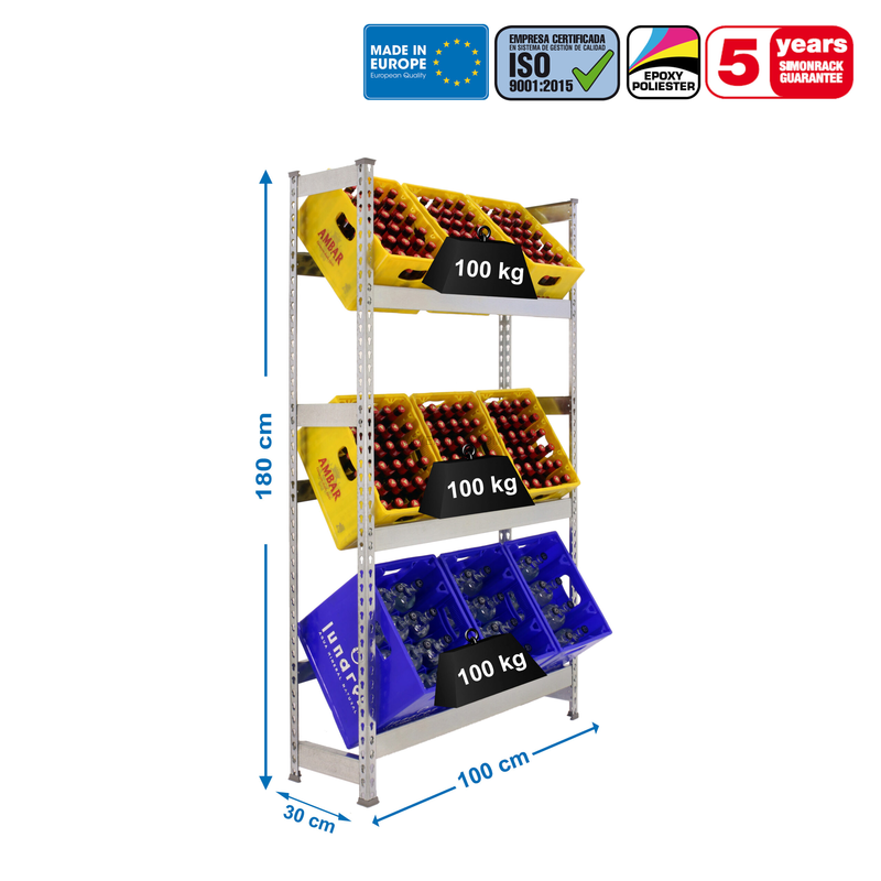 Estante para Garrafas SIMONBOTTLE 3-1800X1000X300 Galvanizado