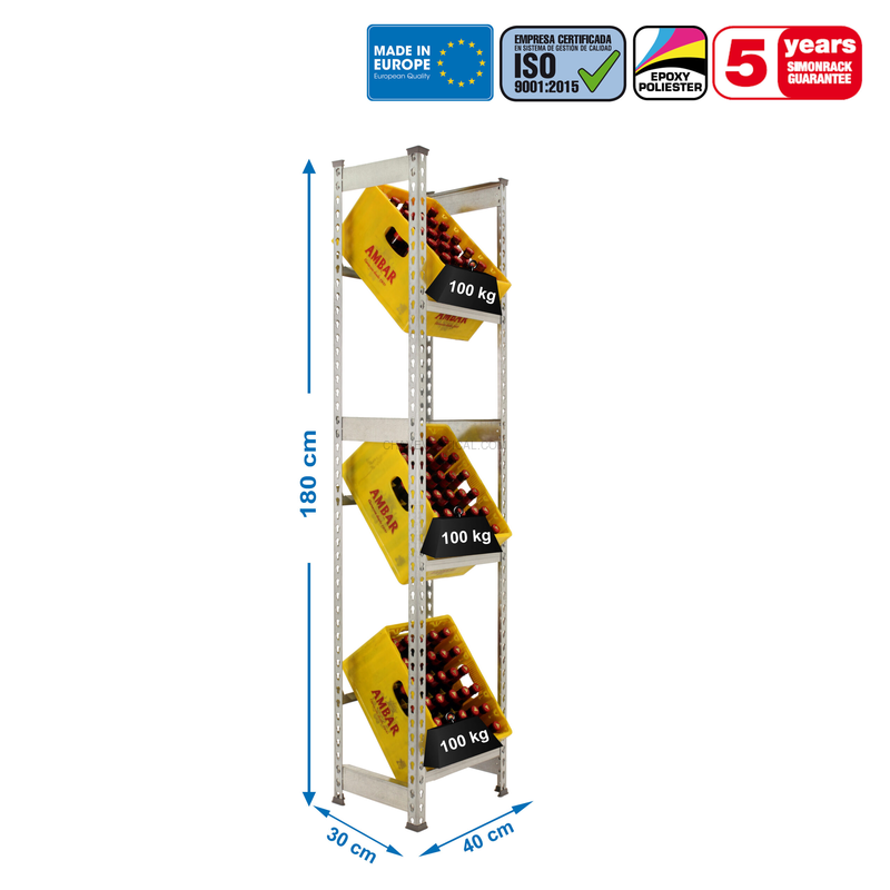 Estante para Garrafas SIMONBOTTLE 3-1800X400X300 Galvanizado