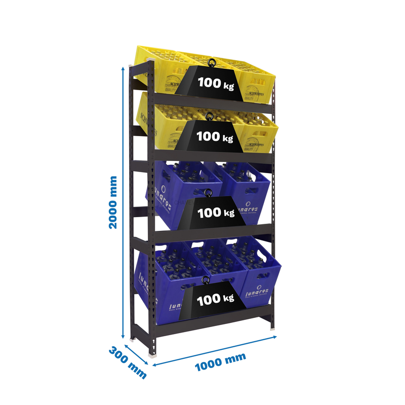 Estante para Garrafas SIMONBOTTLE 4-2000X1000X300 Antracite