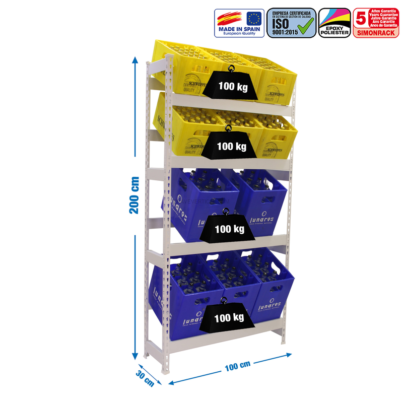 Estante para Garrafas SIMONBOTTLE 4-2000X1000X300 Branco