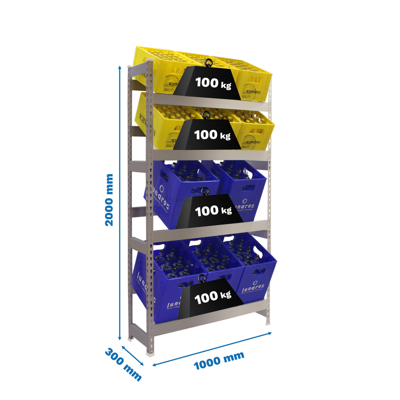 Estante para Garrafas SIMONBOTTLE 4-2000X1000X300 Galvanizado