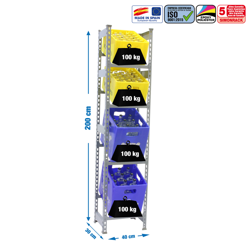 Estante para Garrafas SIMONBOTTLE 4-2000X400X300 Cinzento