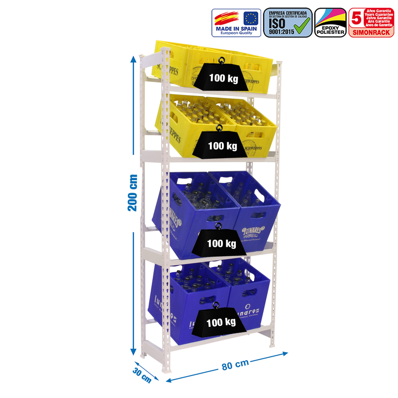 Estante para Garrafas SIMONBOTTLE 4-2000X800X300 Branco