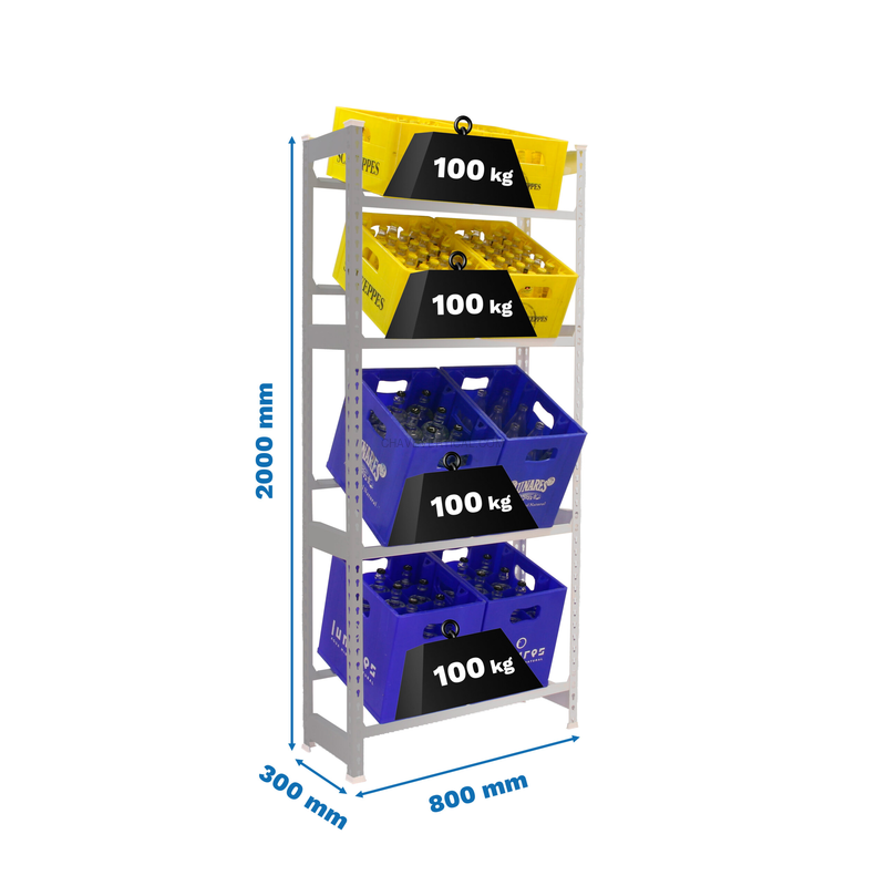 Estante para Garrafas SIMONBOTTLE 4-2000X800X300 Galvanizado