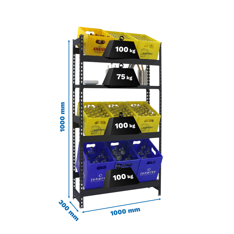 Estante para Garrafas SIMONBOTTLE SHELF 3-1- 1800X1000X300 ANTR/ANTR - 1000 x 1000 x 300 mm