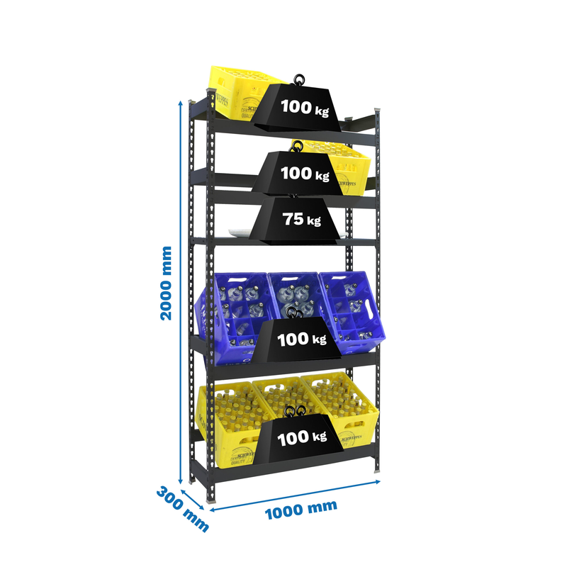 Estante para Garrafas SIMONBOTTLE SHELF 4-1 - 2000X1000X300 ANTR/ANTR