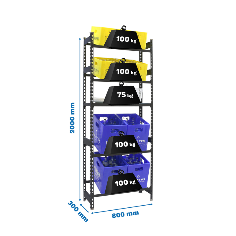 Estante para Garrafas SIMONBOTTLE SHELF 4-1 - 2000X800X300 ANTR/ANTR