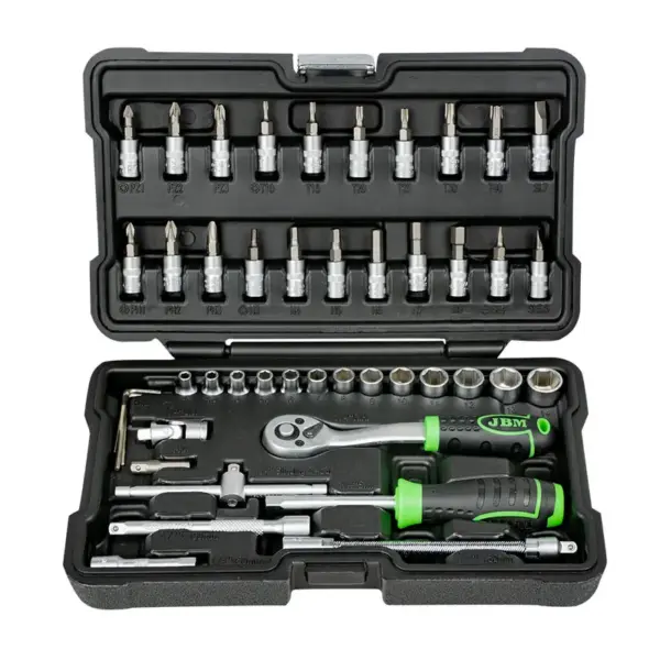 Estojo de Ferramentas JBM 46 Peças 1/4" Hexagonal Zincado