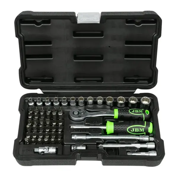 Estojo de Ferramentas JBM 56 Peças 1/4" 12 Cantos