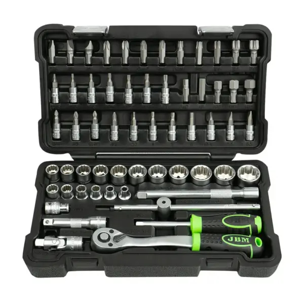 Estojo de Ferramentas JBM 59 Peças 3/8" 12 Cantos Zincado CrV