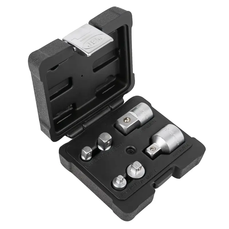 Jogo de 6 Adaptadores JBM 1/4" 3/8" 1/2" 3/4" CrV Zincado