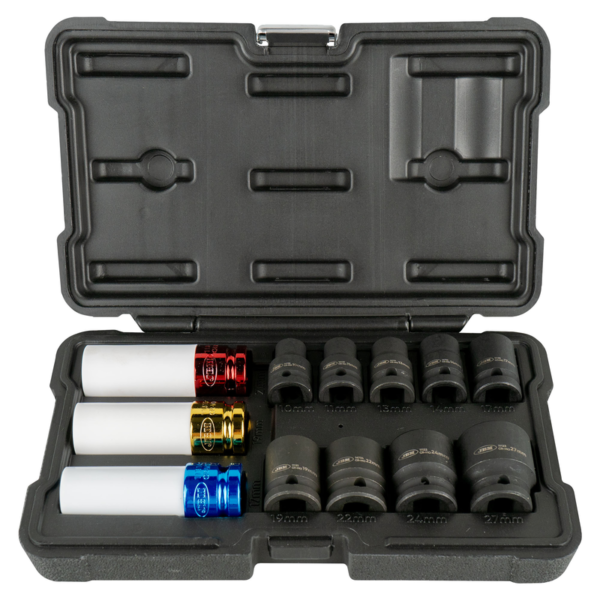 Kit de 12 Chaves de Impacto de 1/2" Hex. - Especial Extração Rodas JBM