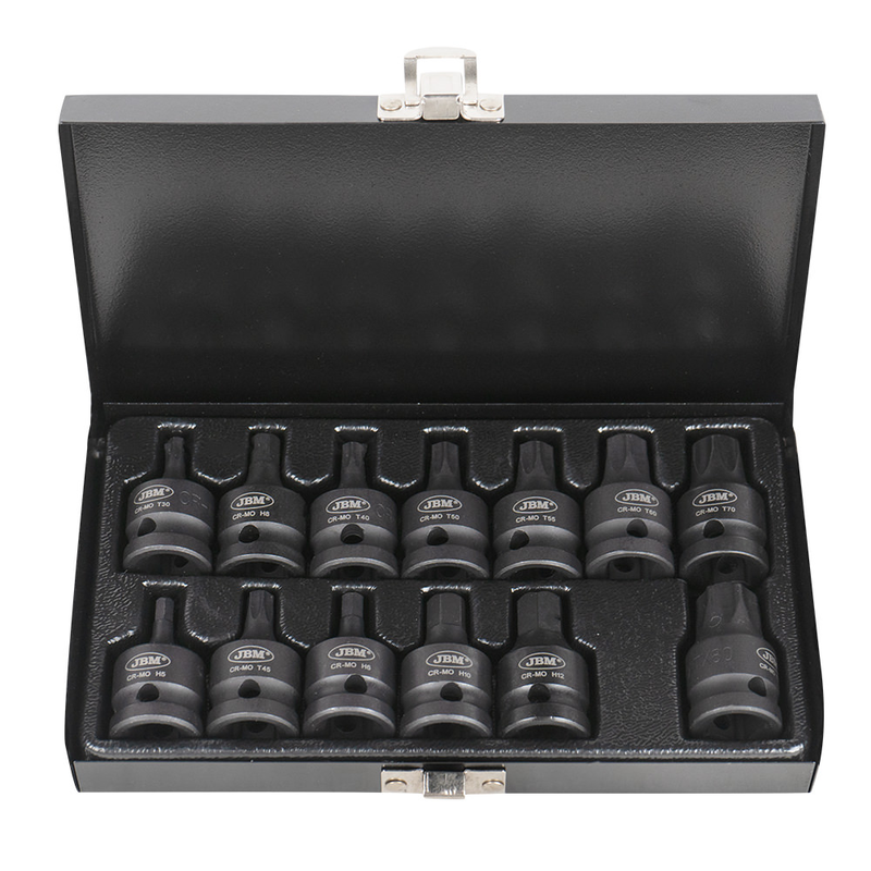 Kit de 13 Chaves de Impacto de 1/2" Hex e Torx JBM