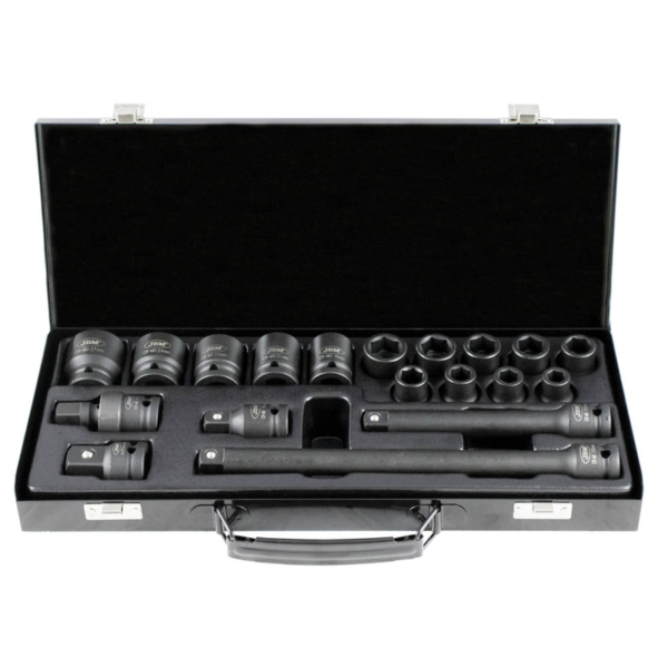 Kit de 19 Chaves de Impacto de 1/2" Hex + Adaptador JBM