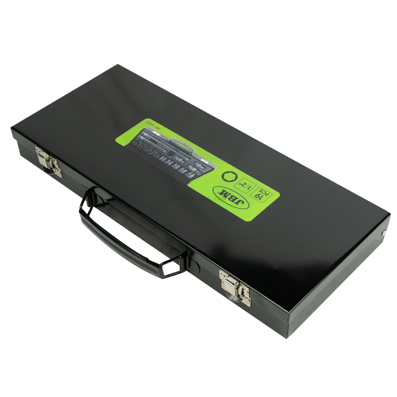 Kit de 19 Chaves de Impacto de 1/2" Hex + Adaptador JBM